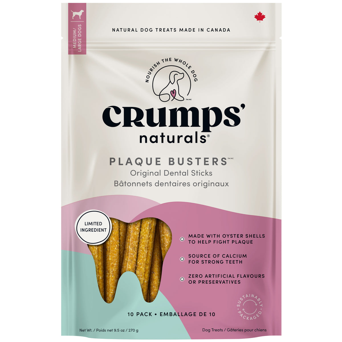Crumps' Naturals Plaque Busters Original Dental Sticks